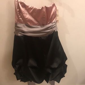 Pink and black mini dress